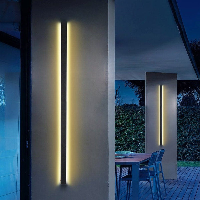 Black Long Strip LED Waterproof Modern Outdoor Wall Lights Porch Lights
