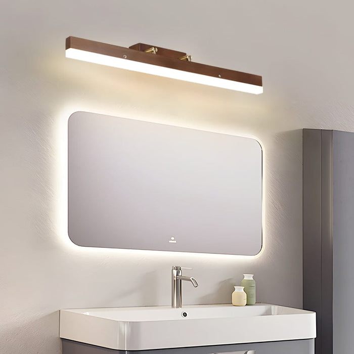 31.49'' Walnut LED Wood Vanity Light - LED Bar Light for Bathroom