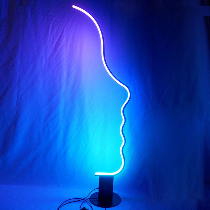 Simple Aluminum Face Multi Color RGB Shaped Floor Lamp Dimming LED Standing Lamp