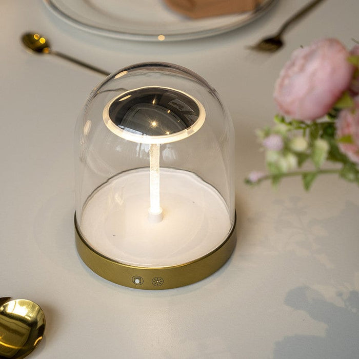 Dome Shaped Glass LED Touch Dimming Table Lamp Ambient Night Light