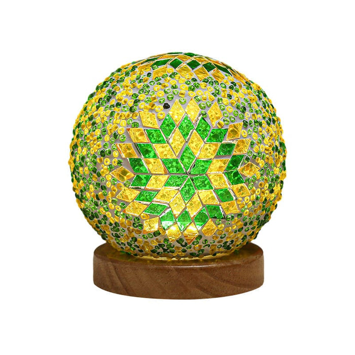 3.9'' Spherical LED Dimmable Glass Bohemian Baroque table lamp Mosaic Night Light