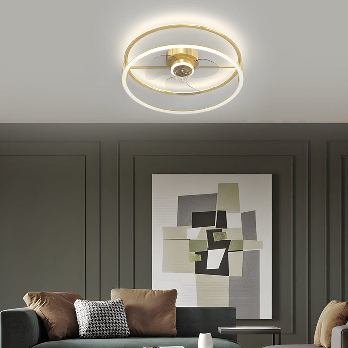 Minimalist Ring Three Step Dimming LED Mute Modern Bladeless Ceiling Fan Lights
