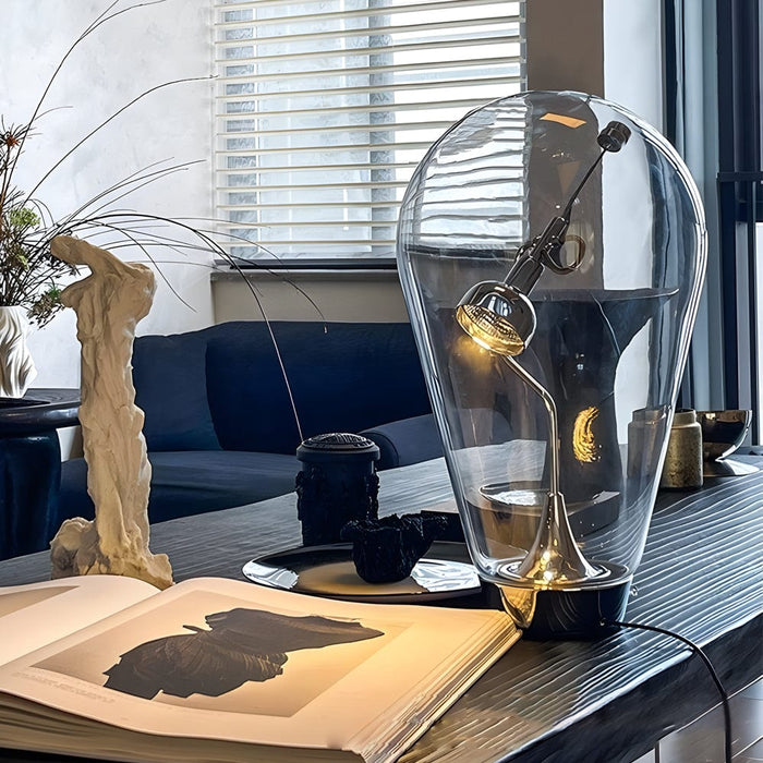 Industrial Magnet Control Glass Bulb Shaped  Blow Table Lamp Touch Dimming Desk Lamp