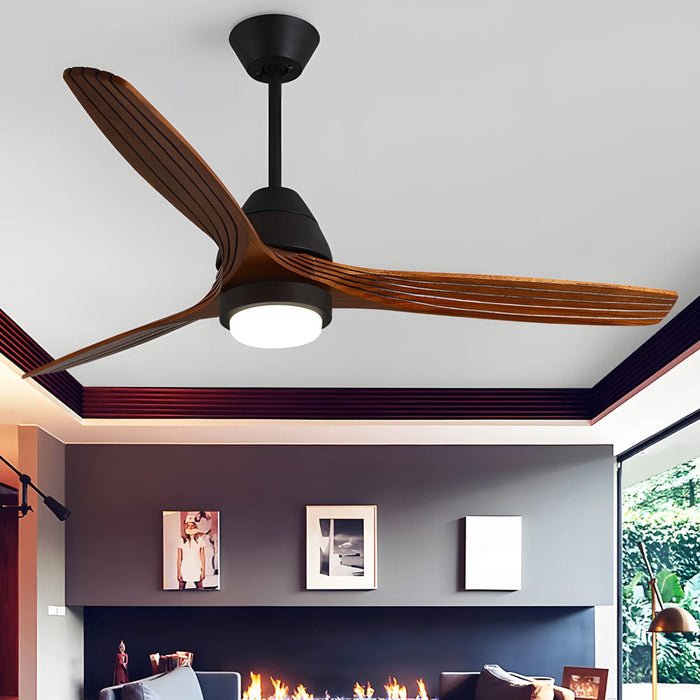 Nordic 52-Inch 3-Blade Wooden Ceiling Fan Light with Remote. 6-Speed