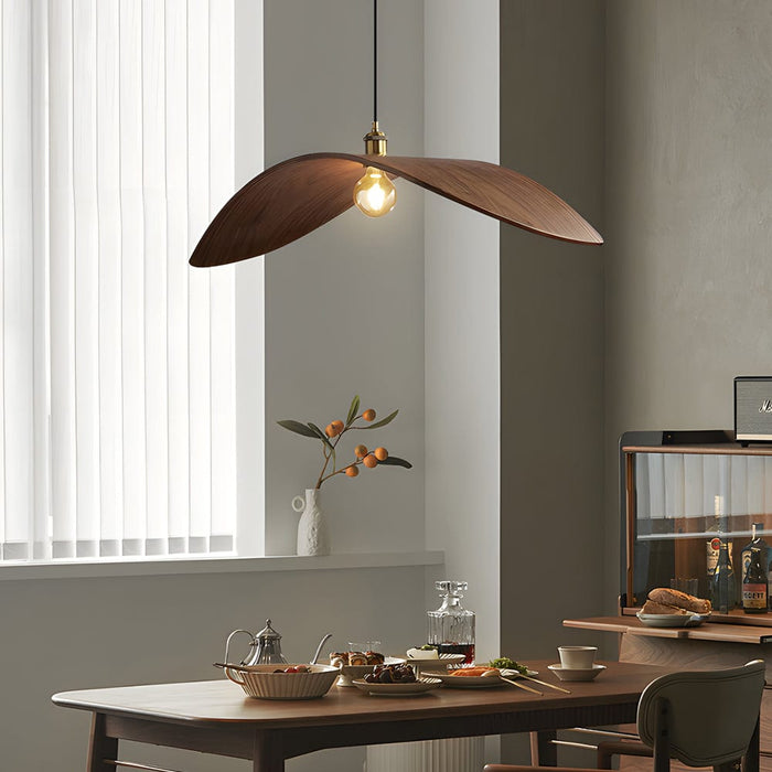 Wabi-Sabi Creative Walnut Wood Leaf Hardware Retro Minimalist Chandelier