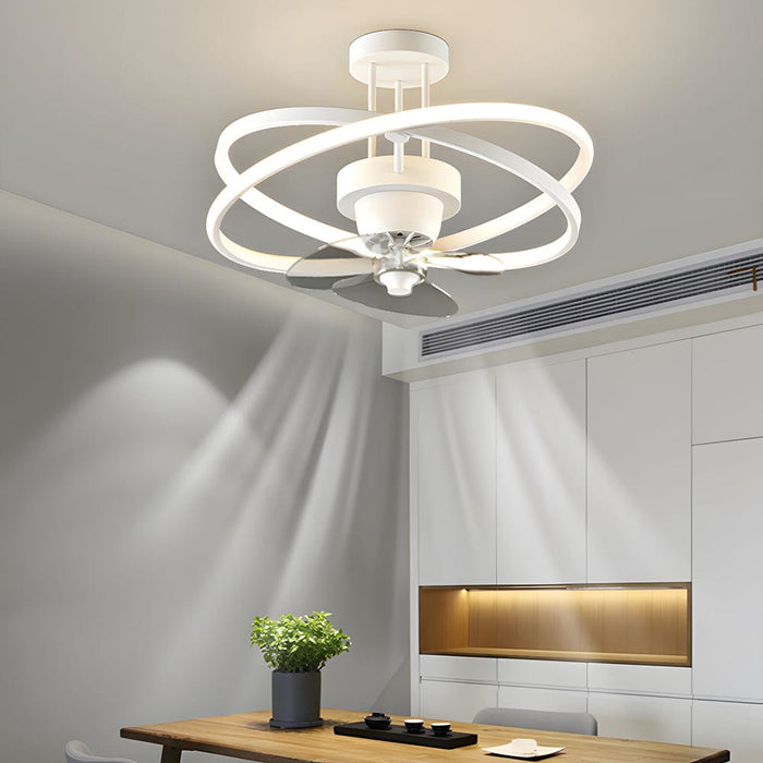 Modern 19.7-in LED Indoor Black and White Breeze Ceiling Fan with Light