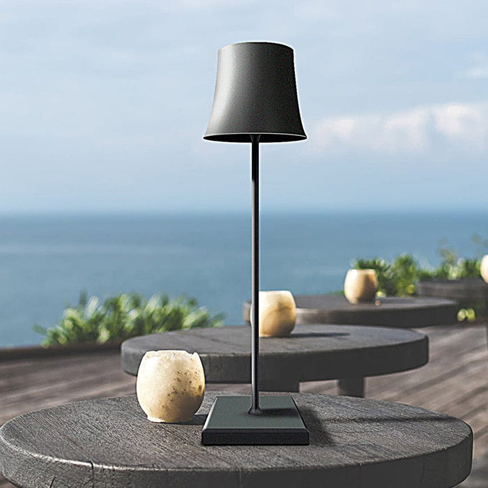 15 In. Cordless Table Lamp Metal Bell Shade USB Touch Dimming Reading Light