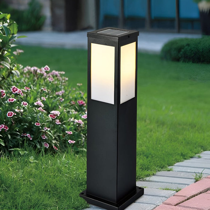 Square Waterproof LED Modern Solar Outdoor Path Lights Post Lights