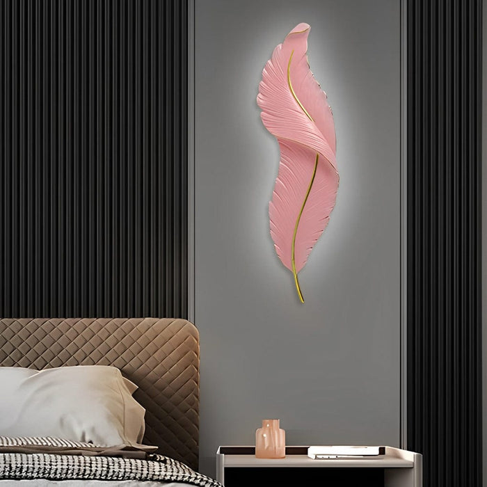 Creative Feathers LED White Luxury Modern Wall Lamp Wall Sconce Lighting