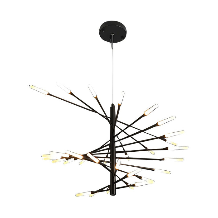 Modern Chandelier Rotating Fireworks. Black/Gold