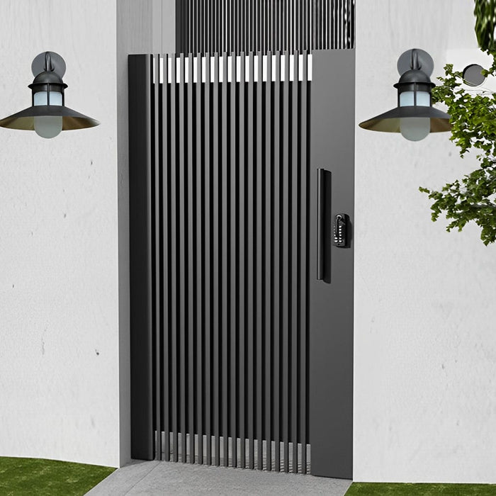 Antique Round Iron Glass Waterproof Black Retro Outdoor Wall Lights