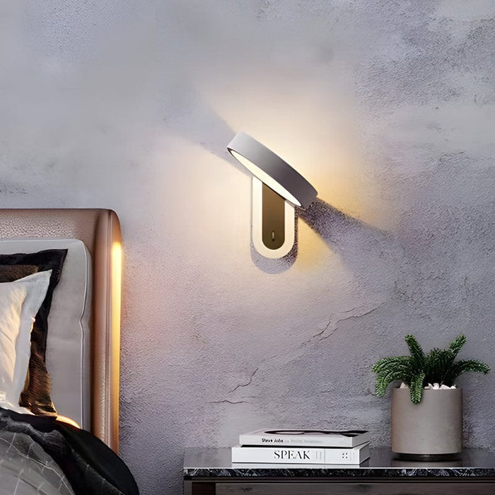 Round Creative Adjustable LED White Simple Modern Wall Light Fixture