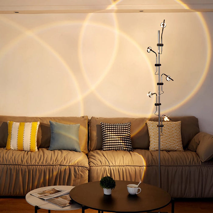 Industrial Finish Chrome Electroplated Metal Floor Lamp Integrated LED Standing Lamp