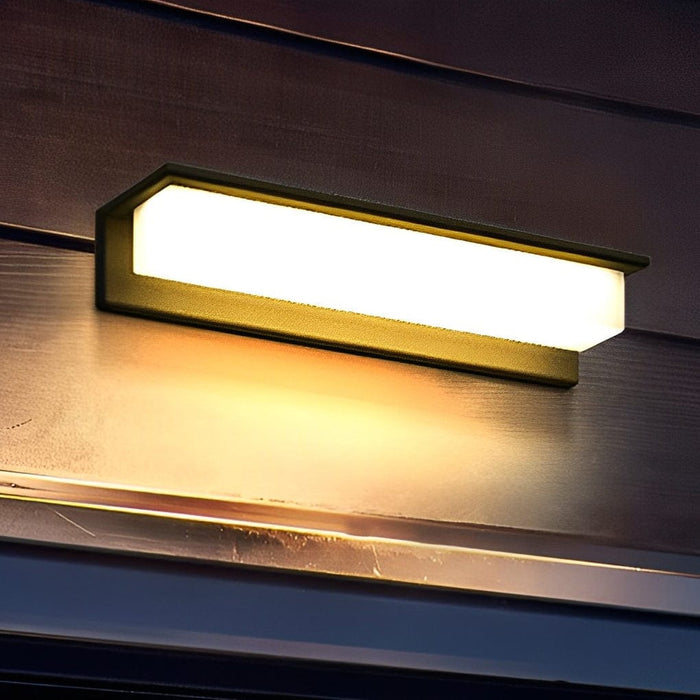 Minimalist Rectangular Waterproof LED Modern Solar Wall Lamp Exterior Lights