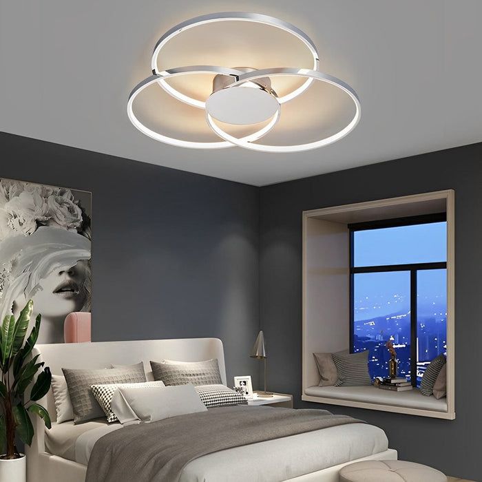 Three Rings Stepless Dimming Electroplated Metal Nordic Ceiling Lights