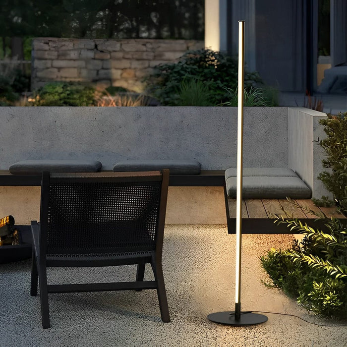 Aluminum alloy Minimalist Long Strip Solar Floor Lamp Outdoor Waterproof Standing Lamp