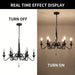 6-Light Classic Black Hanging Pendant Light, Modern Farmhouse Vintage Candlestick Pendant Lighting for Kitchen Dining Room Living Room-ErisView
