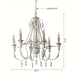 6 - Light Dimmable Classic Traditional Chandelier, Rustic Chandelier Light Fixture Hanging Ceiling Lights for Dining Room-ErisView
