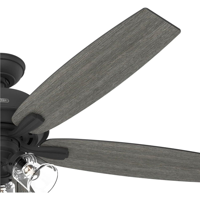 60 in. 5 Blade Ceiling Fan with Light, Matte Black Ceiling Fan, Hunter Ceiling Fan-12-ErisView