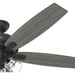 60 in. 5 Blade Ceiling Fan with Light, Matte Black Ceiling Fan, Hunter Ceiling Fan-12-ErisView