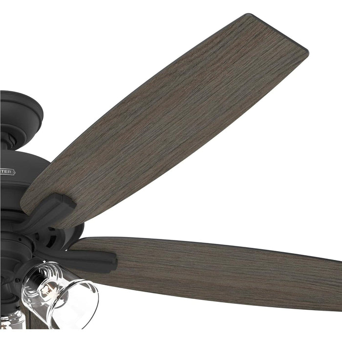60 in. 5 Blade Ceiling Fan with Light, Matte Black Ceiling Fan, Hunter Ceiling Fan-13-ErisView