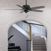 60 in. 5 Blade Ceiling Fan with Light, Matte Black Ceiling Fan, Hunter Ceiling Fan-4-ErisView