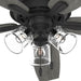 60 in. 5 Blade Ceiling Fan with Light, Matte Black Ceiling Fan, Hunter Ceiling Fan-6-ErisView