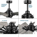 60 in. Big Matte Black Farmhouse Reversible Ceiling Fan, Mid Century Modern Ceiling Fan-13-ErisView