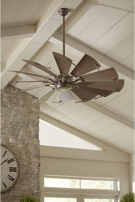 60 in. Big Matte Black Farmhouse Reversible Ceiling Fan, Mid Century Modern Ceiling Fan-24-ErisView