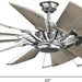 60 in. Big Matte Black Farmhouse Reversible Ceiling Fan, Mid Century Modern Ceiling Fan-34-ErisView