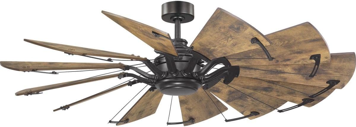 60 in. Big Matte Black Farmhouse Reversible Ceiling Fan, Mid Century Modern Ceiling Fan-37-ErisView