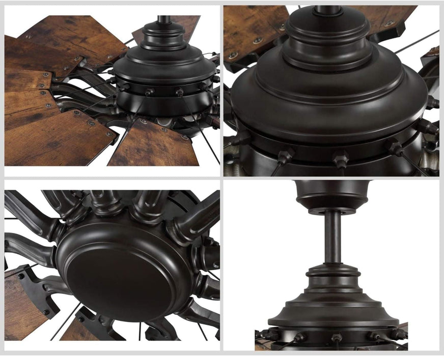 60 in. Big Matte Black Farmhouse Reversible Ceiling Fan, Mid Century Modern Ceiling Fan-38-ErisView
