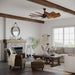 60 in. Big Matte Black Farmhouse Reversible Ceiling Fan, Mid Century Modern Ceiling Fan-39-ErisView