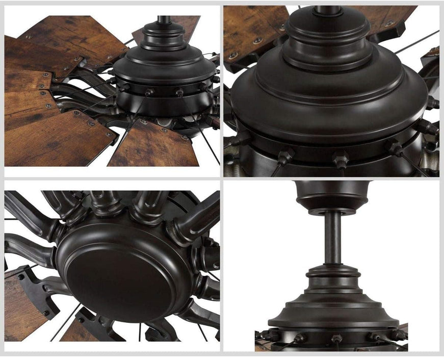 60 in. Big Matte Black Farmhouse Reversible Ceiling Fan, Mid Century Modern Ceiling Fan-44-ErisView