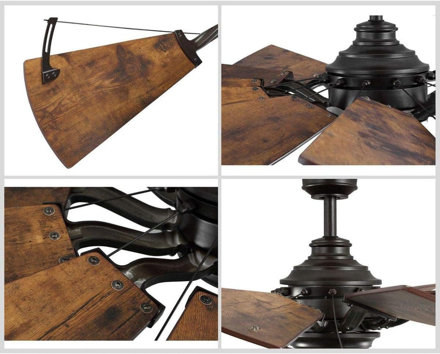 60 in. Big Matte Black Farmhouse Reversible Ceiling Fan, Mid Century Modern Ceiling Fan-45-ErisView