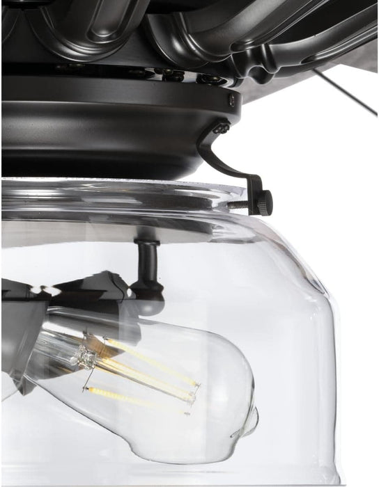 60 in. Big Matte Black Farmhouse Reversible Ceiling Fan, Mid Century Modern Ceiling Fan-48-ErisView