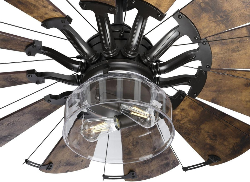 60 in. Big Matte Black Farmhouse Reversible Ceiling Fan, Mid Century Modern Ceiling Fan-49-ErisView