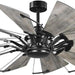 60 in. Big Matte Black Farmhouse Reversible Ceiling Fan, Mid Century Modern Ceiling Fan-1-ErisView