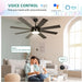 60 in. Black Ceiling Fan with Light and Remote APP Control, Quiet Ceiling Fans with Lights, Modern Smart Ceiling Fan, Compatible with Alexa-2-ErisView
