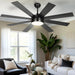 60 in. Black Ceiling Fan with Light and Remote APP Control, Quiet Ceiling Fans with Lights, Modern Smart Ceiling Fan, Compatible with Alexa-3-ErisView
