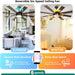 60 in. Black Ceiling Fan with Light and Remote APP Control, Quiet Ceiling Fans with Lights, Modern Smart Ceiling Fan, Compatible with Alexa-7-ErisView
