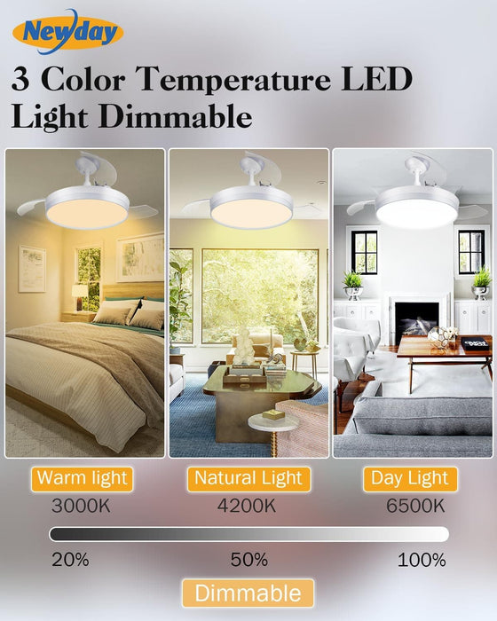 60 in. Black Ceiling Fan with Light and Remote Control, Dimmable 3 LED Ceiling Fan and Light, Modern Reversible DC Ceiling Fan for Living Room Bedroom-11-ErisView