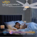 60 in. Black Ceiling Fan with Light and Remote Control, Dimmable 3 LED Ceiling Fan and Light, Modern Reversible DC Ceiling Fan for Living Room Bedroom-19-ErisView
