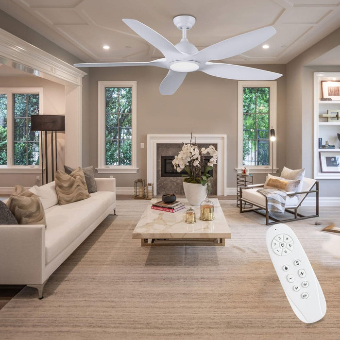 60 in. Black Ceiling Fan with Light and Remote Control, Dimmable 3 LED Ceiling Fan and Light, Modern Reversible DC Ceiling Fan for Living Room Bedroom-23-ErisView