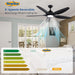 60 in. Black Ceiling Fan with Light and Remote Control, Dimmable 3 LED Ceiling Fan and Light, Modern Reversible DC Ceiling Fan for Living Room Bedroom-5-ErisView