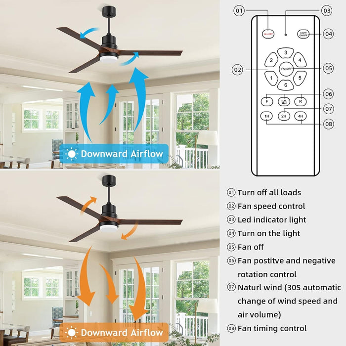 60 in. Black Ceiling Fan with Remote for Living Room, Bedroom Ceiling Fans, Modern Reversible DC Ceiling Fan, Outdoor Patio Ceiling Fans-12-ErisView