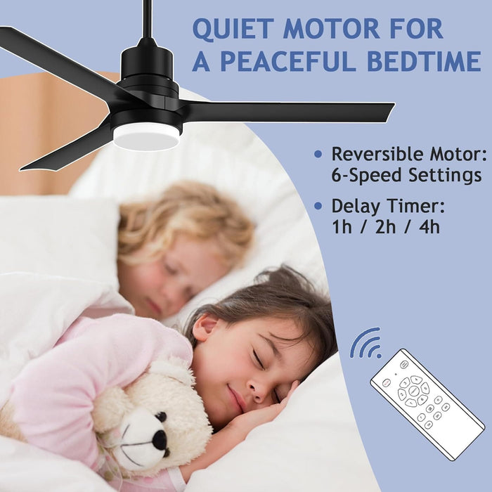 60 in. Black Ceiling Fan with Remote for Living Room, Bedroom Ceiling Fans, Modern Reversible DC Ceiling Fan, Outdoor Patio Ceiling Fans-29-ErisView