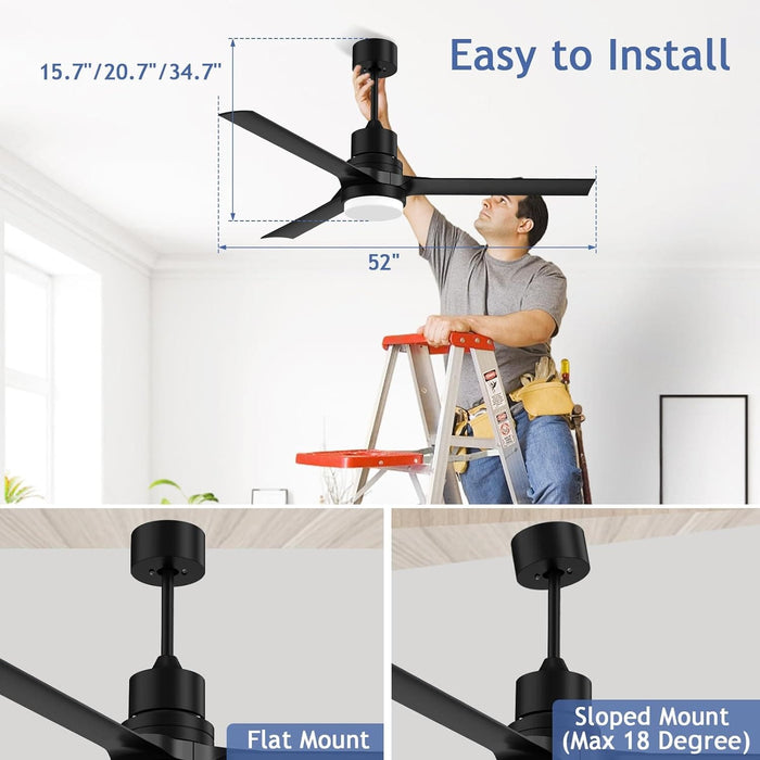 60 in. Black Ceiling Fan with Remote for Living Room, Bedroom Ceiling Fans, Modern Reversible DC Ceiling Fan, Outdoor Patio Ceiling Fans-31-ErisView