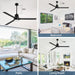 60 in. Black Ceiling Fan with Remote for Living Room, Bedroom Ceiling Fans, Modern Reversible DC Ceiling Fan, Outdoor Patio Ceiling Fans-5-ErisView