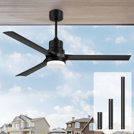 60 in. Black Ceiling Fan with Remote for Living Room, Bedroom Ceiling Fans, Modern Reversible DC Ceiling Fan, Outdoor Patio Ceiling Fans-1-ErisView